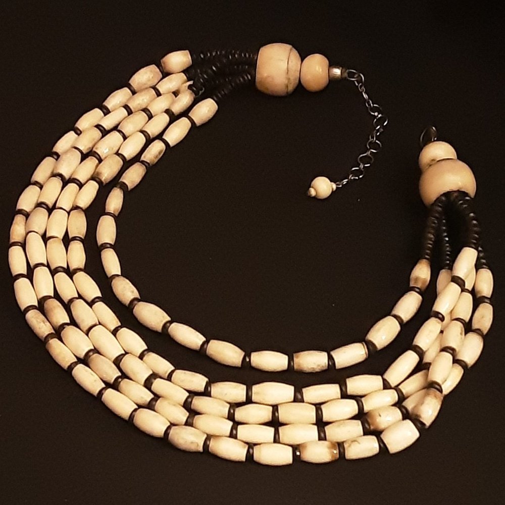 Beaded Multi Layer Statement Necklace - image 2